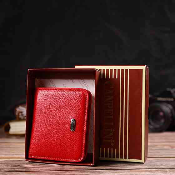 Чудовий жіночий гаманець невеликого розміру з натуральної шкіри Червоний (CANPELLINI) Київ