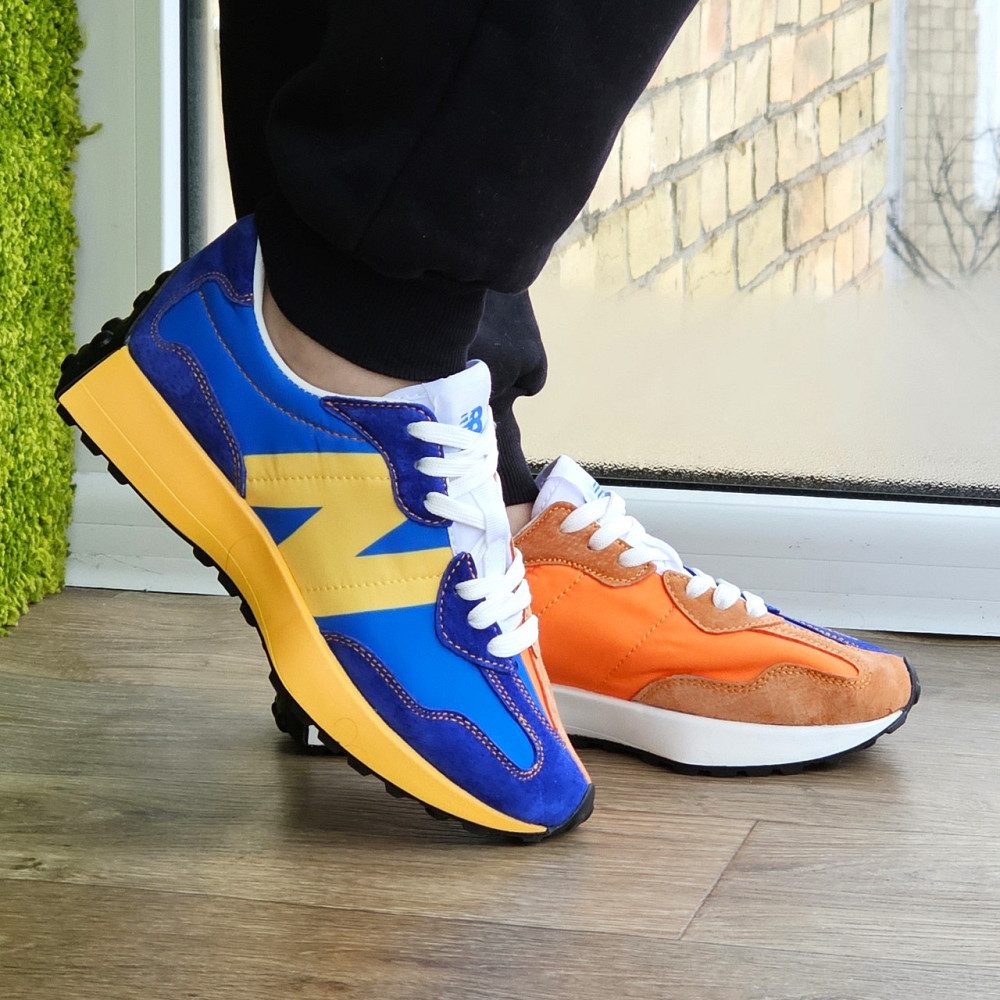 Мужские Синие Кроссовки New Balance 327 Желтые Оранжевые Нью Баланс (размеры: 41,43,44,45,46) Видео Обзор Днепр - изображение 6
