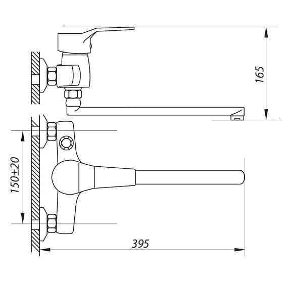 Смеситель для ванны Zerix NEO 048 (ZX0424) Киев