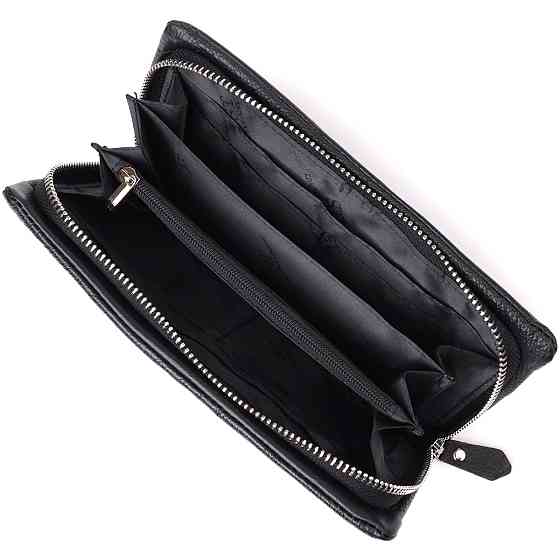 Женский кожаный кошелек-клатч с отделением под телефон ST Leather 23101 Черный Киев