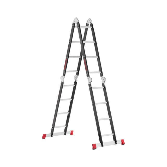 Драбина багатофункціональна трансформер, 4×4 сходинки, сталевий профіль, 4,45 м, 150 кг INTERTOOL LT-0024 Киев - изображение 1