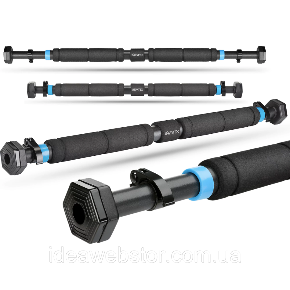 Турнік розсувний GYMTEK 65-100 см для дому дверний у розпір без свердління сталевий з м'якими EVA ручками навантаження до 150 кг Київ - фото 13