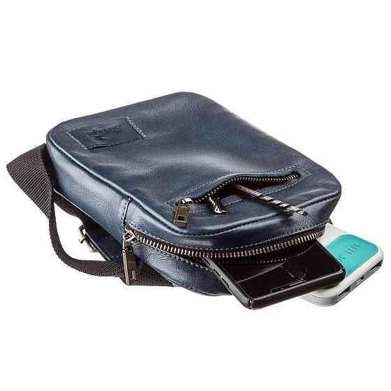 Чоловіча шкіряна сумка SHVIGEL 19105 Синя Київ