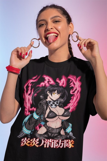 Футболка для хлопчика з аніме принтом Аніме Манга Тамакі Схінра оверсайз (зріст від 165 до 180) Чорний AnimeJ0424m Дніпро - фото 1