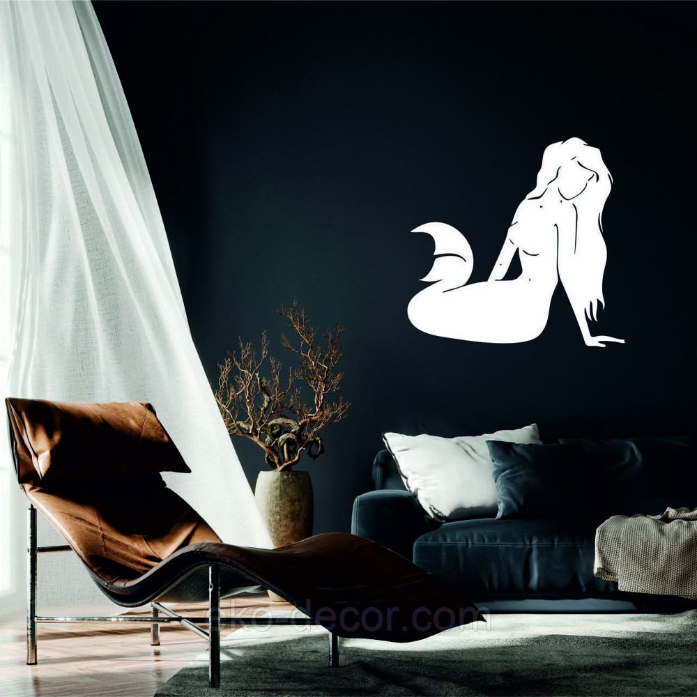 Декоративне настінне 3D Панно «Русалонька» Декор на стіну з об'ємом 90*86 см, Білий Київ - фото 1