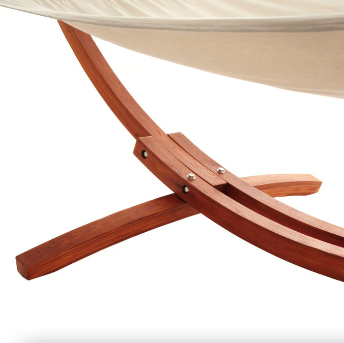 Гамак с прочным каркасом раскладной для сада и дачи мобильный комплект для релакса Di Volio Trevia кремовый Киев - изображение 5