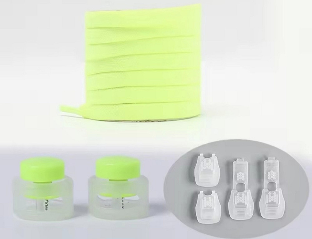 Шнурки еластичні без зав'язок з пластиковими фіксаторами Салатовий Смела - изображение 1