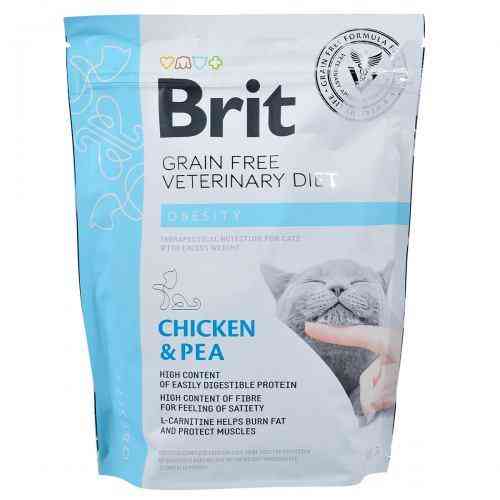 Сухий корм Brit GF VetDiet Cat Obesity для кішок, за за зайвої ваги та ожиріння, з куркою та горохом, 400 г Київ