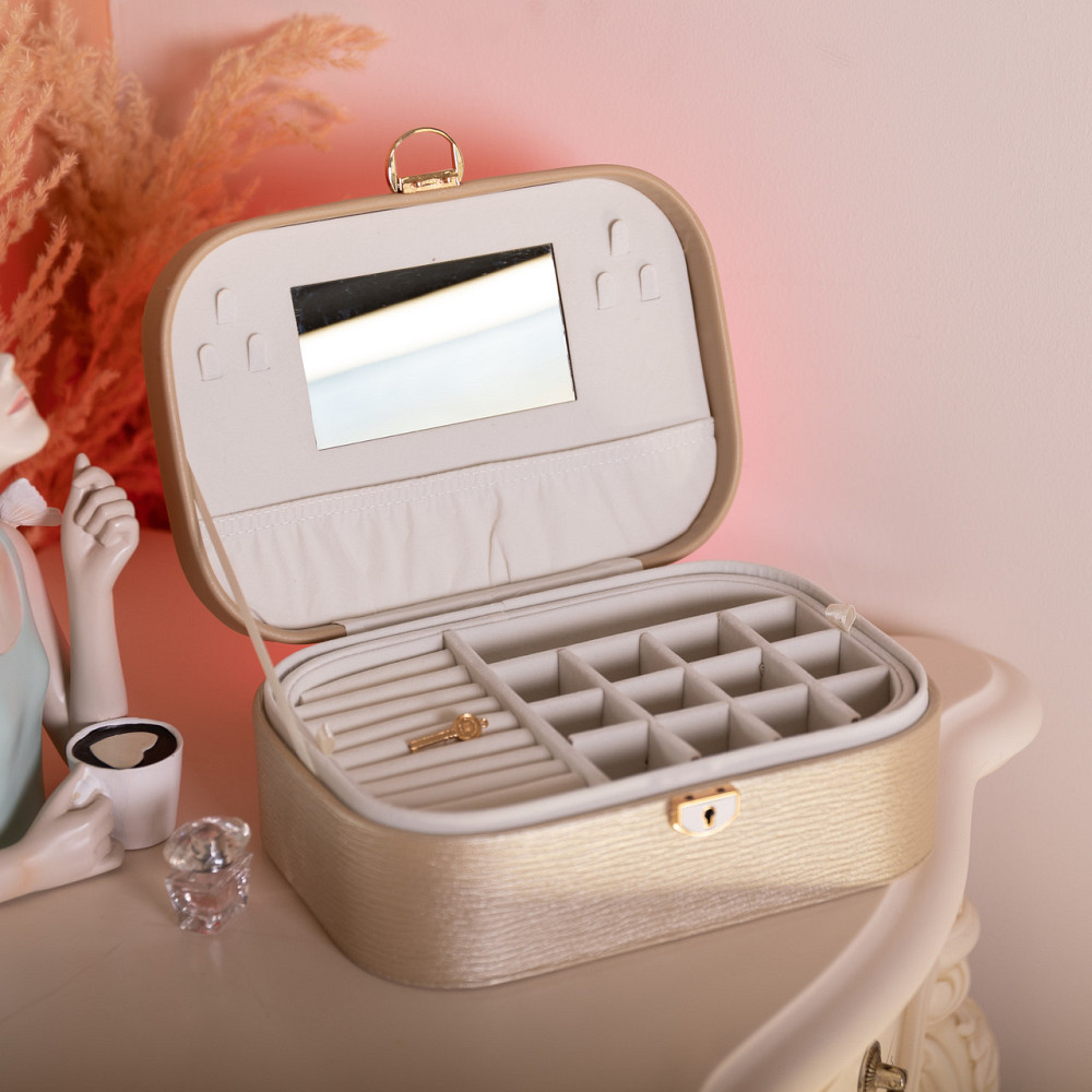 Yiwu Скринька для прикрас з еко шкіри 2 яруси із замком органайзер для ювелірних виробів HP-5-1 Коломыя - изображение 7