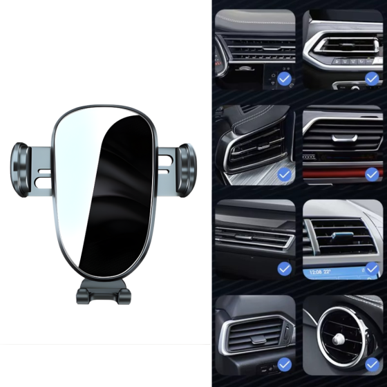 Держатель для телефона,автомобильный ,с механической фиксацией смартфона, на дефлектор в машину,черный Каменец-Подольский