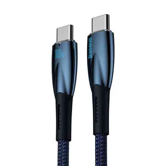 Кабель Baseus Glimmer Series Fast Charging Data Cable Type-C to Type-C 100W 1m Blue Киев