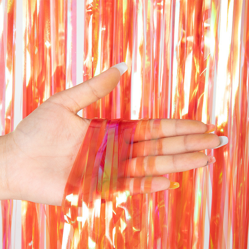 Дождик на фотозону короткий 1 м на 1 м перламутрово-оранжевый Киев - изображение 1