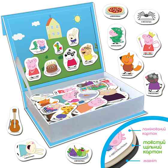 Набір магнітів "Магнітна історія Сім'я Пеппи" МЕ 5031-15, 68 магнітних деталей Вінниця