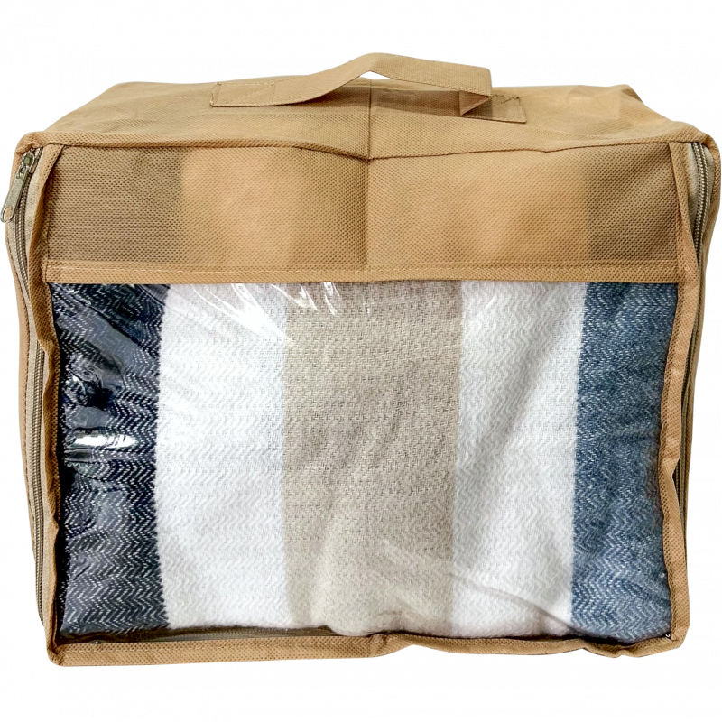 Середня дорожня сумка для речей з ручкою та прозорою вставкою P002 30x27x12 см (Бежевий) Суми - фото 3