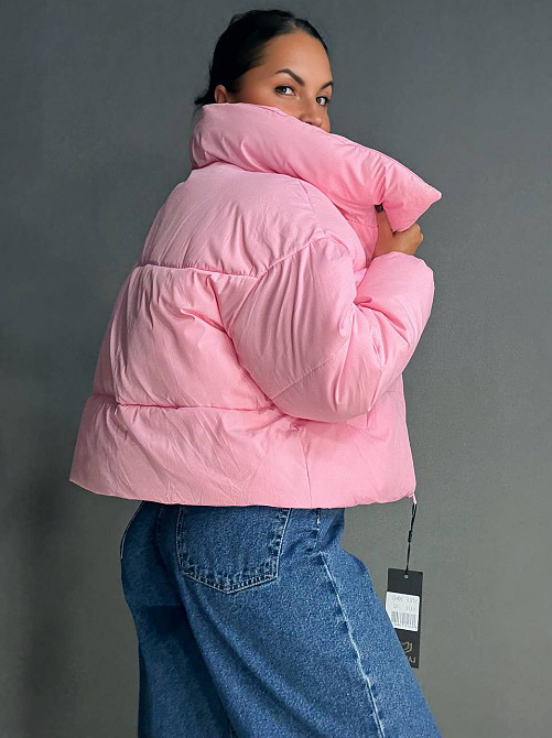 Куртка жіноча Lady Yep 10043 коротка на блискавці з коміром рожева, рожевий, 42 Київ - фото 2