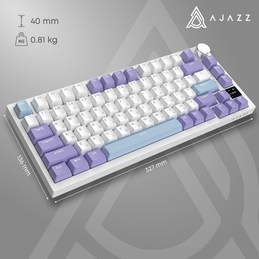 Клавіатура бездротова Ajazz AK820 Pro Flying Fish Switch Purple RGB With Screen (AK820PRO-FF-PWB) ( 11391 ) Харків - фото 16