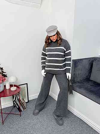 Женский теплый базовый костюм двойка: свитер и штаны машинная вязка с добавлением ангоры Одесса