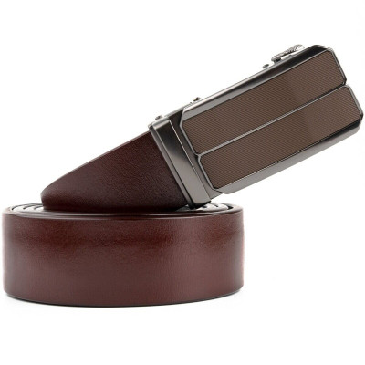 Ремень Vintage Мужской с коричневой вставкой и затемненным металлом Коричневый (20280) Винница - изображение 5