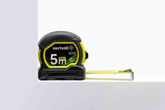 WERTVOLL Рулетка WERTVOLL 5 м×19 мм з магнітами фіксатор полотна покриття TPR нейлонове покритт Київ