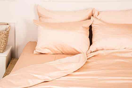 Ecotton Простирадло на резинці Ecotton 180х200 см однотонне персикового кольору Frost almond Коломия