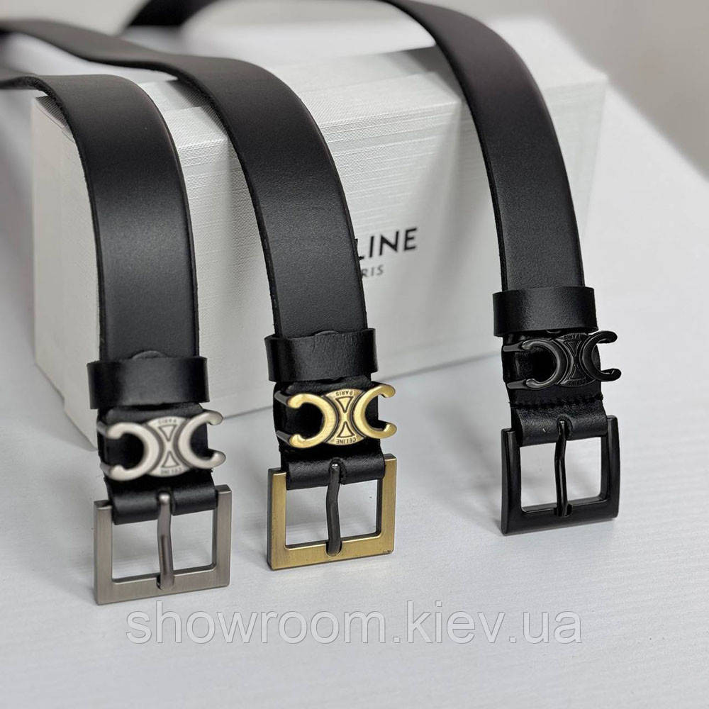 Жіночий ремінь шкіряний Celine grey (3 cм) (5610) Київ - фото 5