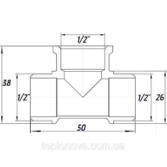 Трійник 1/2" ЗВЗ нікельований NT337S OPTIMUM Чернівці