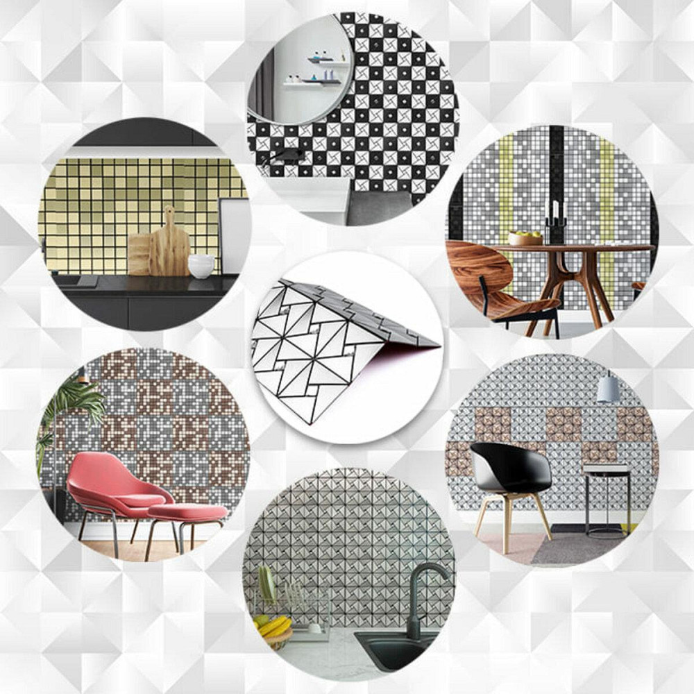 Самоклеющаяся алюминиевая плитка 300х300х3мм Серебро со стразами SW-00001325 Днепр - изображение 5