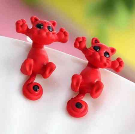 Серьги для детей красные 