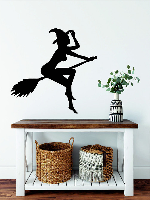 Декоративное настенное Панно «Ведьма на метле», Декор на стену 90*88 см, Черный Киев - изображение 6