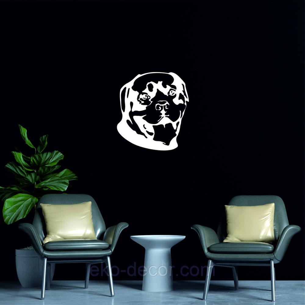 Декоративное настенное Панно «Ротвелер», Декор на стену 90*90 см, Белый Киев - изображение 6