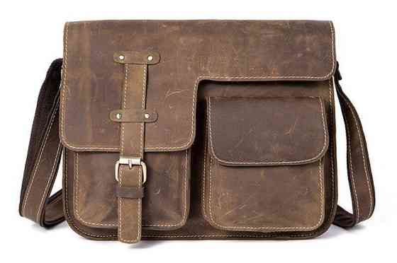 Cумка мужская с эффектом старины Vintage 14697 Коричневая Киев