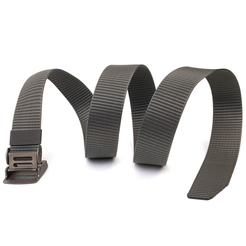 Практичный мужской ремень с металлической пряжкой из текстиля 20597 Vintage Серый Киев - изображение 4