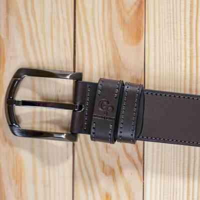 Ремень Grande Pelle Джинсовый Коричневый (11158) Винница