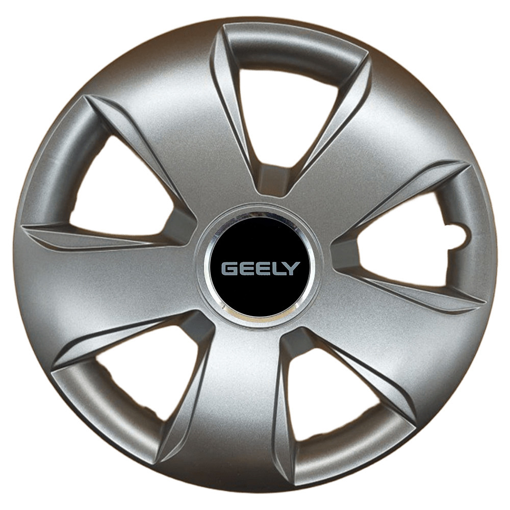 Автомобільні модельні ковпаки R13 Geely 102 4шт, SJS, сріблясті Київ - фото 1