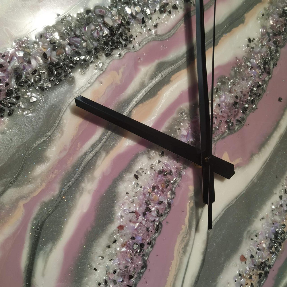 Часы настенные 40 см из эпоксидной смолы ручной работы Днепр - изображение 5