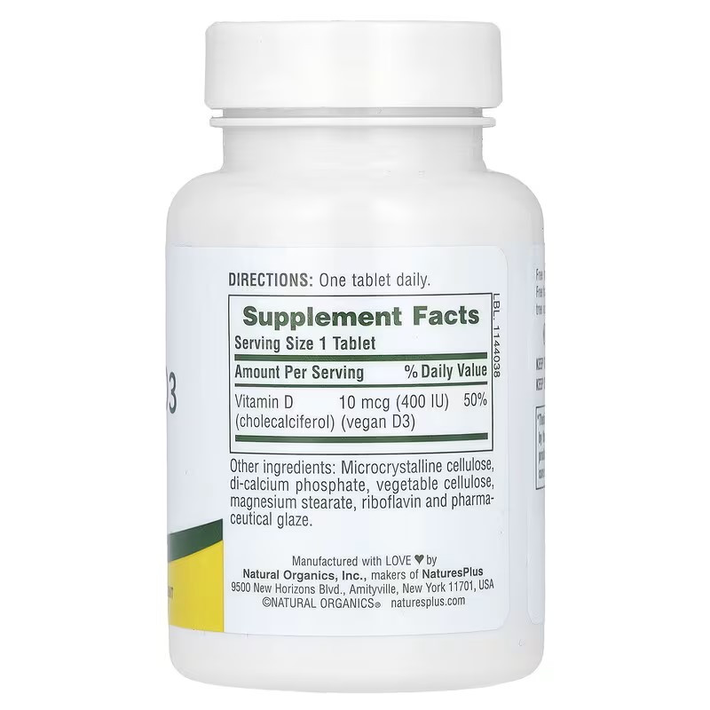 Вітамін D3 Nature's Plus Vitamin D3 400 IU Water-Dispersible 90 Tablets Луцьк - фото 2
