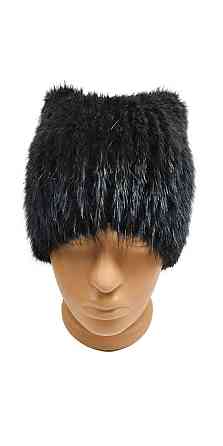 Шапка хутряна жіноча кішка Зоі Чорний Харків