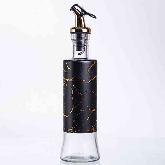 Чорна мармурова пляшка для олії з дозатором 300 мл Київ