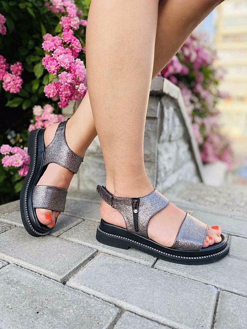 D and V Босоніжки жіночі D and V 2707 срібні (літо, шкіра-сатин натуральна) (2518) Коломыя - изображение 7