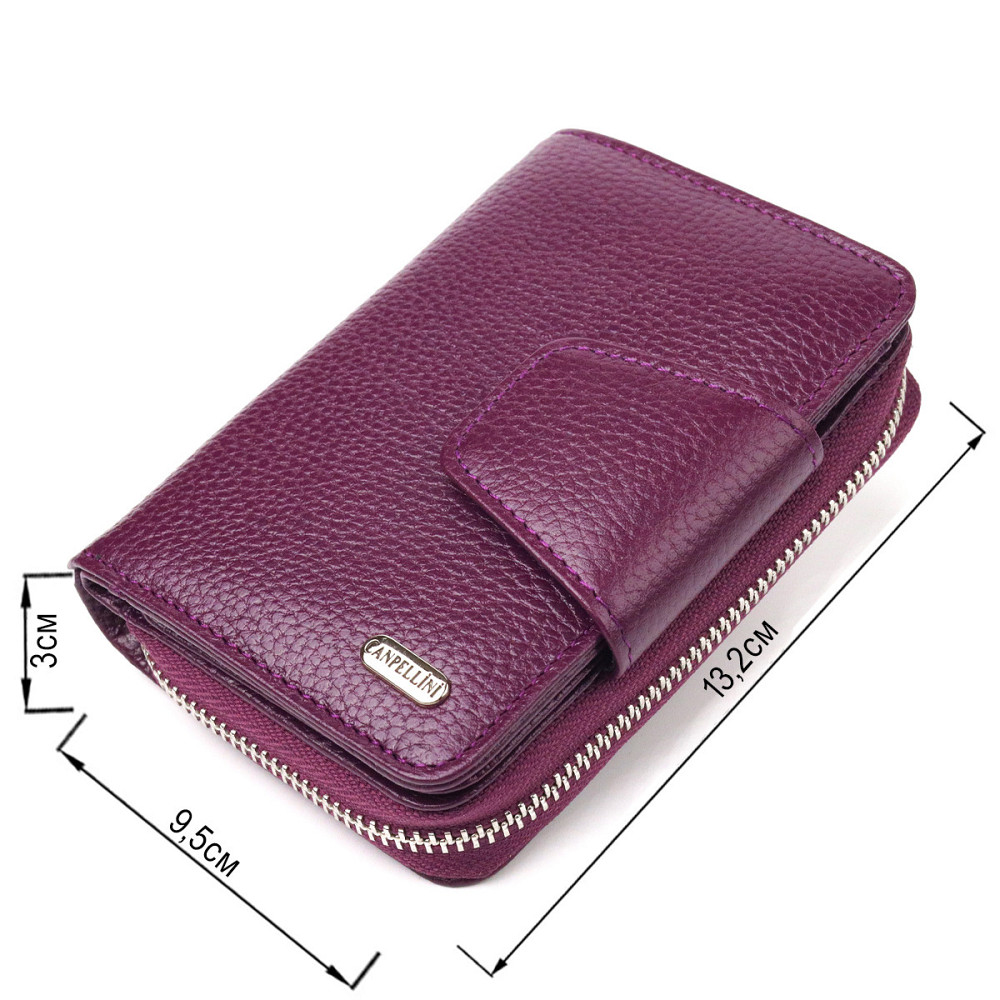 Практичное вертикальное портмоне для женщин с монетницей на молнии из натуральной кожи флотар (CANPELLINI) Киев - изображение 7