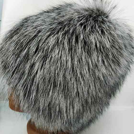Хутряна шапка жіноча сніп Ангелина із чорнобурки Сірий Харків