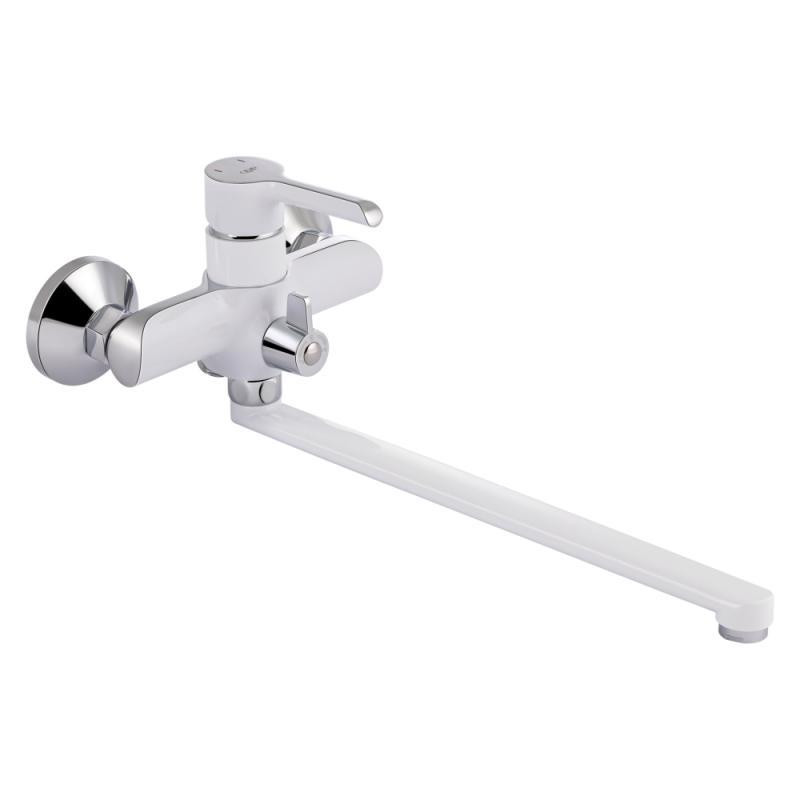 Смеситель для ванны Qtap Grand WCR 005 с душевым гарнитуром, белый / хром Киев - изображение 3