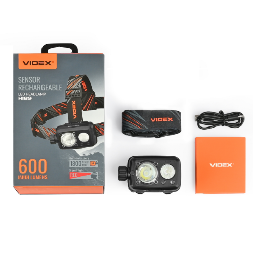 Ліхтарик LED налобний 600Lm 5000К VLF-H189 Videx Житомир