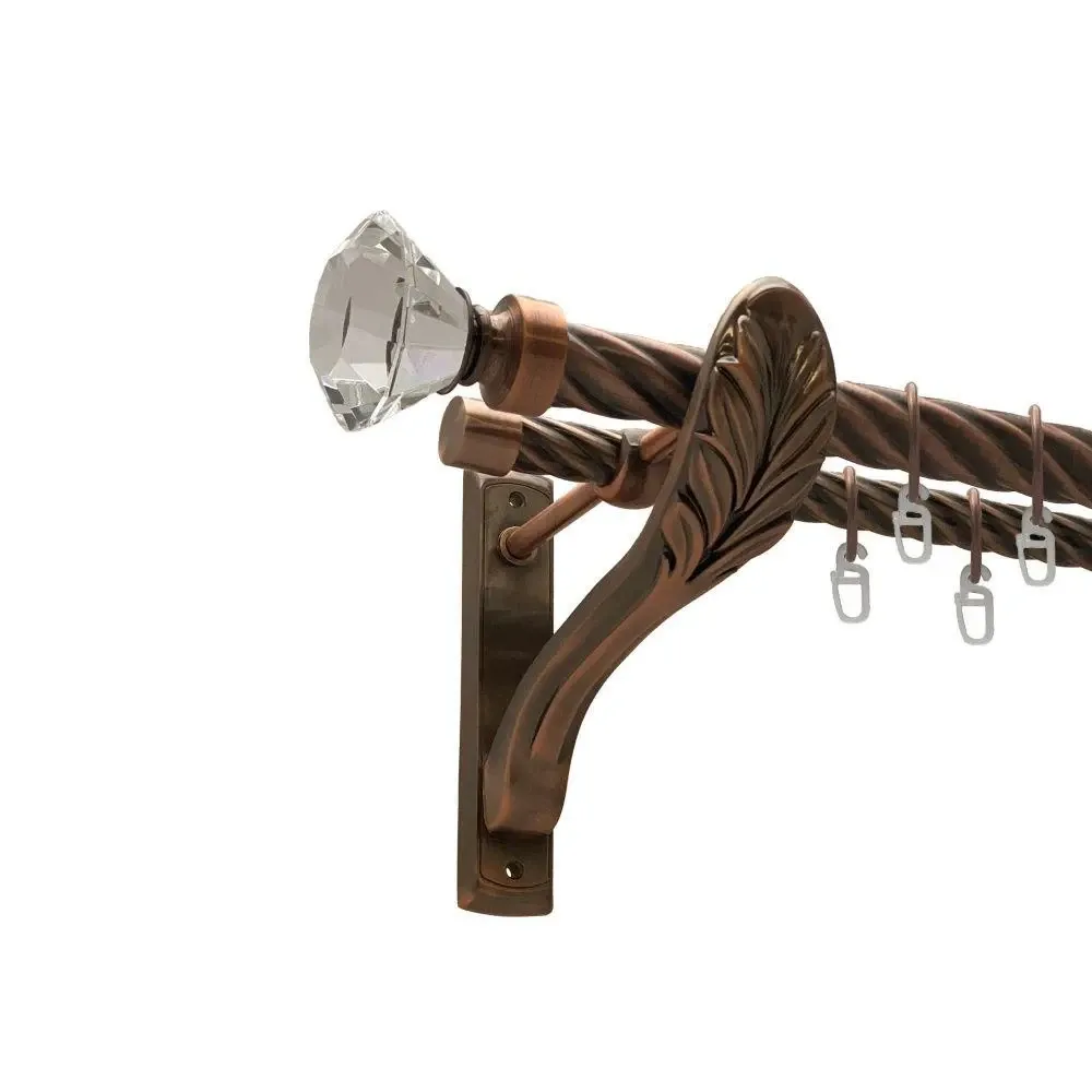 Карниз Orvit Спектралія металевий дворядний ретро скручена труба кільце металеве Мідь 25\19 мм 200 см Львов - изображение 1