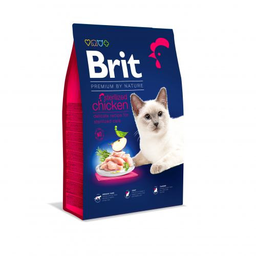 Корм сухий Brit Premium by Nature Cat Sterilised для стерилізованих котів з куркою 8 кг Київ - фото 1