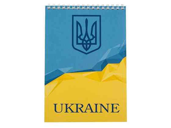 Блокнот на пруж. UKRAINE, А-5, 48л., клітка, блакит BM.24545104-14 ТМ Buromax Київ