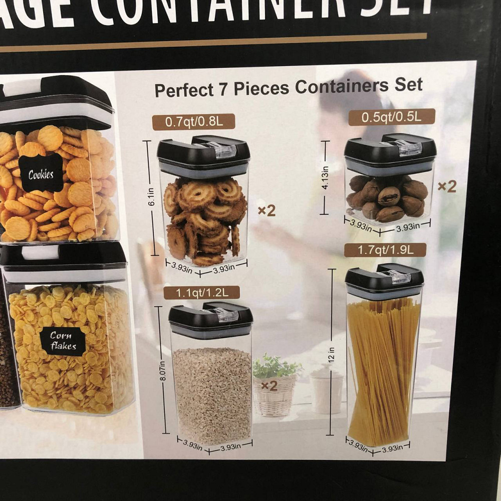 Прозрачные емкости для специй FOOD, Контейнера для сыпучих продуктов Органайзер круп с дозатором ZB-87 Львов - изображение 17