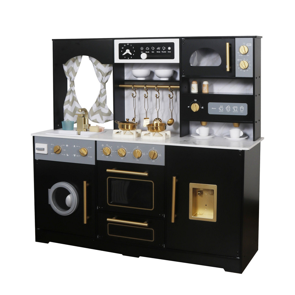 Дитяча дерев'яна ігрова кухня AVKO Равенна Black, звукові та світлові ефекти (40010909) для дітей Київ - фото 2