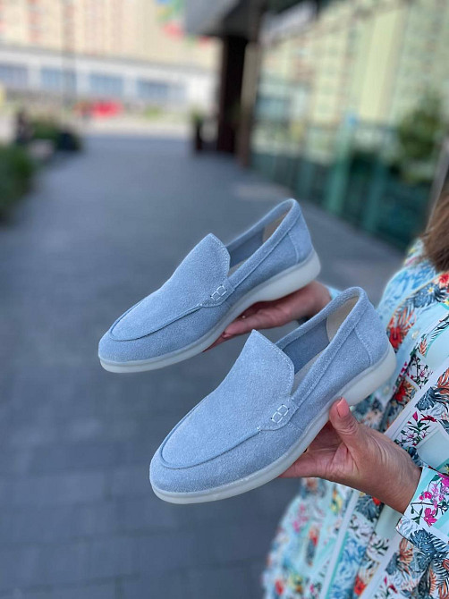 Лоферы женские KATI SHOES голубые натуральная замша демисезонные 36-40 (141) Коломия - фото 8