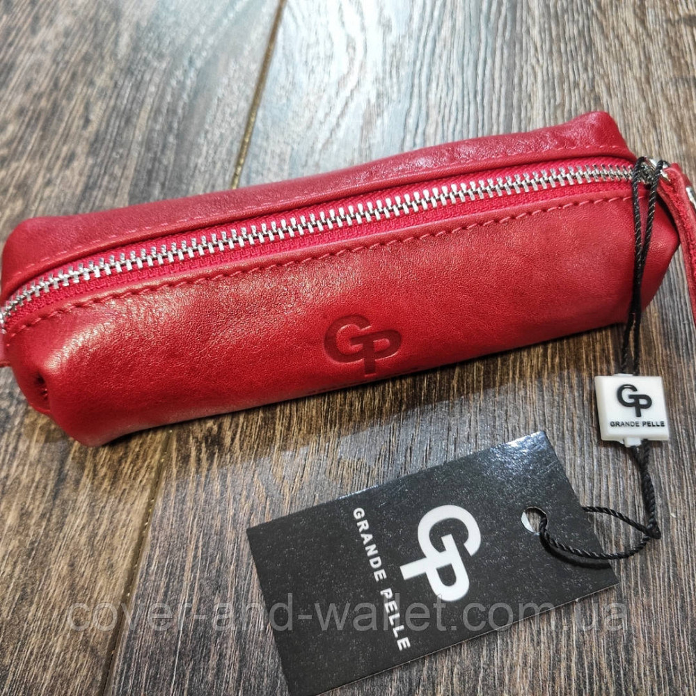 Красная женская глянцевая кожаная ключница Grande Pelle Киев - изображение 5